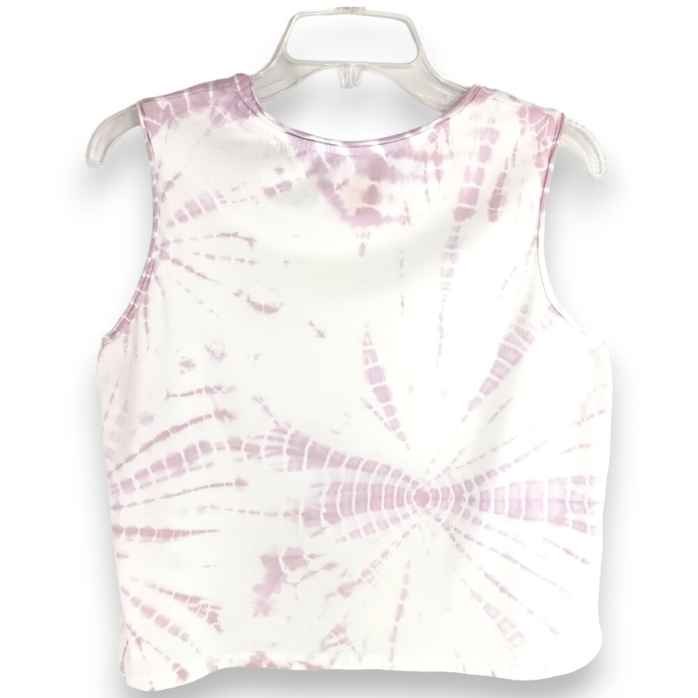 COLSIE-Crop Top Tank-Women's-MEDIUM-Purple-White-Casual-Summer-Cool-Comfort - Picture 3 of 5